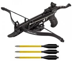 Arbalète Pistolet 80 Lbs Noire + 3 Flèches ANGLO ARMS