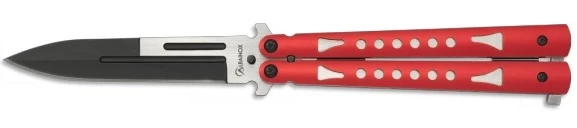 Balisong Couteau Papillon 22,2cm Rouge - ALBAINOX 4 Balisong Couteau Papillon 22,2cm Rouge - ALBAINOX – Image 4