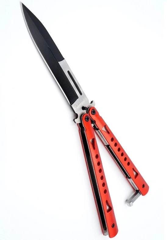 Balisong Couteau Papillon 22,2cm Rouge - ALBAINOX 2 Balisong Couteau Papillon 22,2cm Rouge - ALBAINOX – Image 2