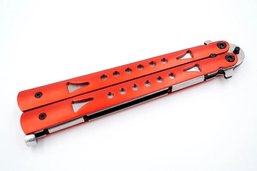 Balisong Couteau Papillon 22,2cm Rouge - ALBAINOX 3 Balisong Couteau Papillon 22,2cm Rouge - ALBAINOX – Image 3
