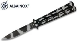 Balisong Couteau Papillon 22,5cm Camouflage - ALBAINOX
