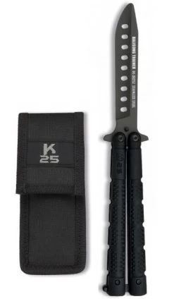 Balisong Couteau Papillon 22,5cm Titane - Entrainement K25 -ArmeLame Offres Couteaux Boutique balisong couteau papillon 22 5cm titane entrainement k25 1