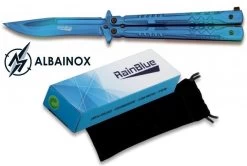 Balisong Couteau Papillon 22cm Bleu Nuit - ALBAINOX