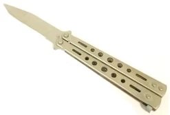 Balisong Couteau Papillon 22cm Tricks Gris