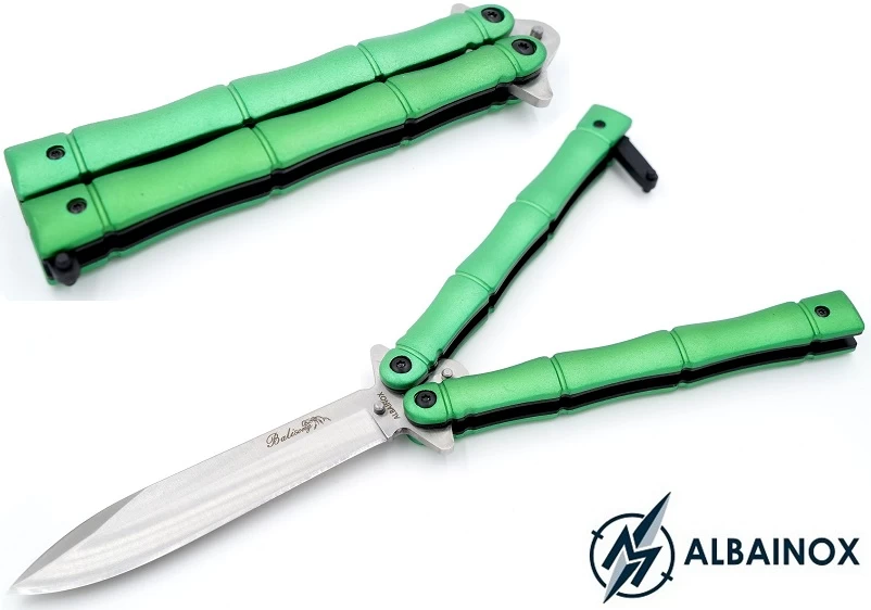 Balisong Couteau Papillon 23cm Aluminium - ALBAINOX 1 Balisong Couteau Papillon 23cm Aluminium - ALBAINOX
