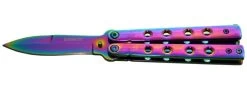 Balisong Couteau Papillon Rainbow 16cm - Pochette Incluse -ArmeLame Offres Couteaux Boutique balisong couteau papillon rainbow 16cm pochette incluse2