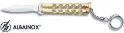 Balisong Porte-clé 13,5cm - Couteau Papillon Doré