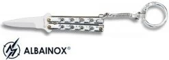 Balisong Porte-clé 8,8cm - Couteau Papillon Argenté
