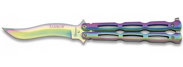 Balisong Rainbow 22,2cm Couteau Papillon + Pochette 2 Balisong Rainbow 22,2cm Couteau Papillon + Pochette – Image 2