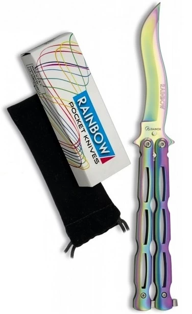 Balisong Rainbow 22,2cm Couteau Papillon + Pochette 3 Balisong Rainbow 22,2cm Couteau Papillon + Pochette – Image 3