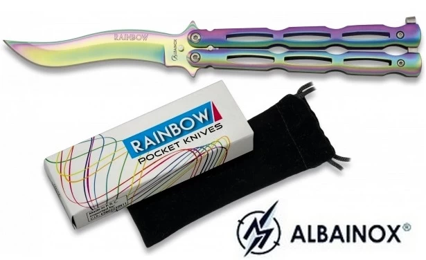Balisong Rainbow 22,2cm Couteau Papillon + Pochette 1 Balisong Rainbow 22,2cm Couteau Papillon + Pochette