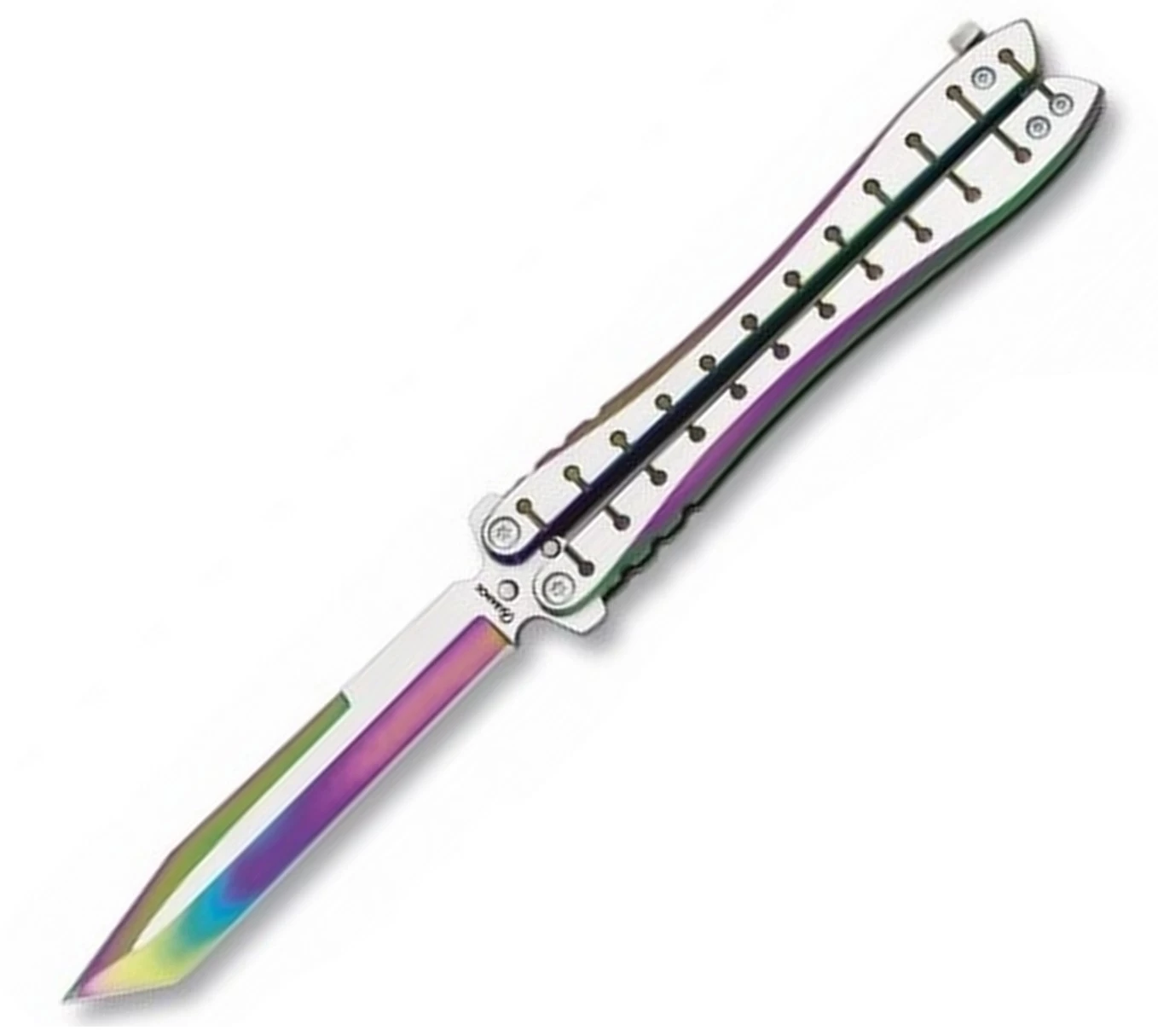 Balisong Rainbow 23,2cm Couteau Papillon + Housse 2 Balisong Rainbow 23,2cm Couteau Papillon + Housse – Image 2