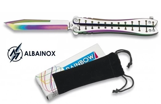 Balisong Rainbow 23,2cm Couteau Papillon + Housse 1 Balisong Rainbow 23,2cm Couteau Papillon + Housse