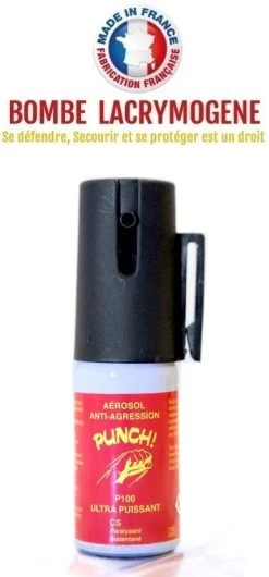 Bombe Lacrymogène 15ml GEL CS - Aérosol Spray Lacrymo