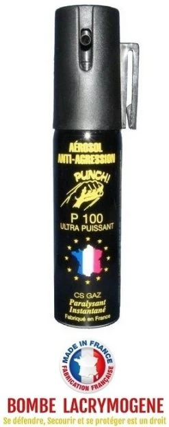 Bombe Lacrymogène 25ml GAZ - Aérosol Spray Lacrymo