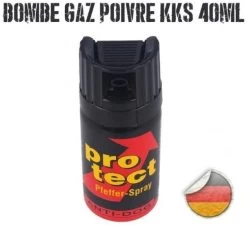 Bombe Lacrymogène 40ml GAZ Poivre Portée 5m