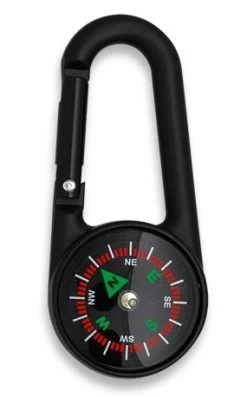 Boussole Noire Avec Mousqueton ALBAINOX