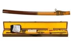 Coffret Katana Tranchant 105cm Avec Lame Carbone - Accessoires -ArmeLame Offres Couteaux Boutique coffret katana tranchant 105cm avec lame carbone accessoires 2