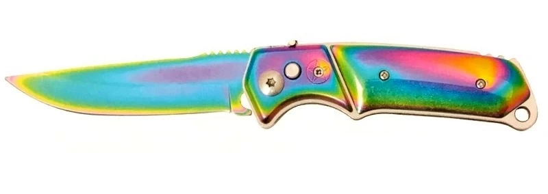 Couteau Automatique 20,2cm Cran D'arrêt - Finition Titane 1 Couteau Automatique 20,2cm Cran D'arrêt - Finition Titane