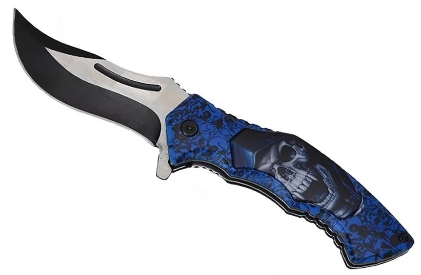 Couteau Design Squelette Pliant 20,5cm 1 Couteau Design Squelette Pliant 20,5cm