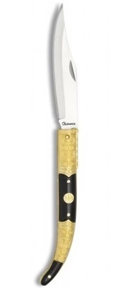 Couteau Navaja Pliant 18,5cm ALBAINOX - Laiton -ArmeLame Offres Couteaux Boutique couteau navaja pliant 18 5cm albainox laiton 2