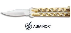 Couteau Papillon 18,5cm Balisong - Doré
