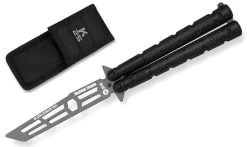 Couteau Papillon 23cm Balisong Entrainement Noir K25