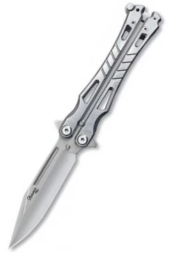 Couteau Papillon Balisong 20,5cm Argenté - ALBAINOX -ArmeLame Offres Couteaux Boutique couteau papillon balisong 20 5cm argente albainox 2