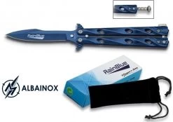 Couteau Papillon Balisong 20,5cm Bleu - ALBAINOX