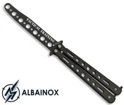 Couteau Papillon Balisong 22,2cm Noir - Idéal Entrainement