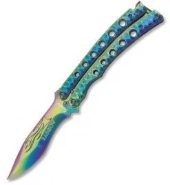 Couteau Papillon Balisong 22,8cm Rainbow - ALBAINOX -ArmeLame Offres Couteaux Boutique couteau papillon balisong 22 8cm rainbow albainox 3