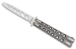 Couteau Papillon Balisong 24,3cm Argenté Entrainement