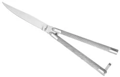 Couteau Papillon Balisong Argenté 24cm - Léopard