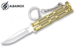 Couteau Papillon Balisong Porte-clé Doré ALBAINOX