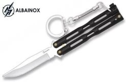 Couteau Papillon Balisong Porte-clé Noir ALBAINOX
