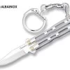 Couteau Papillon Porte-clé 9cm Argenté ALBAINOX