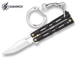 Couteau Papillon Porte-clé 9cm Noir ALBAINOX