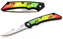 Couteau Pliant 16,8cm Design RASTA Cannabis
