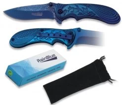 Couteau Pliant 18cm Bleu Nuit + Pochette - ALBAINOX