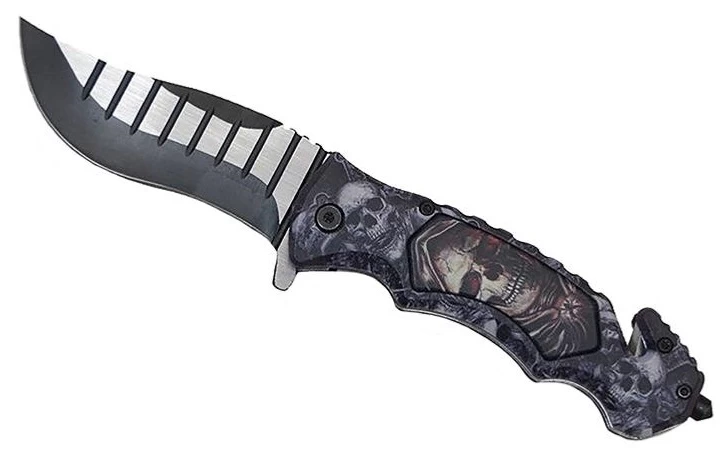 Couteau Pliant 21,5cm Design Squelette 1 Couteau Pliant 21,5cm Design Squelette