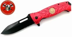 Couteau Pliant 22cm POMPIER - Design Sapeur Urgence