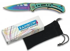 Couteau Pliant Titane Rainbow 15,5cm + Pochette