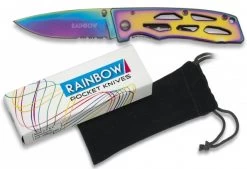 Couteau Pliant Titane Rainbow 16,5cm + Pochette