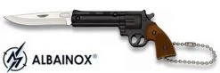 Couteau Porte-clé Pliant 12,5cm - Revolver Noir Acier