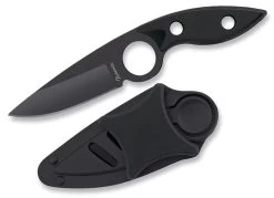 Couteau Tactique 17,3cm Noir Tout Inox ALBAINOX