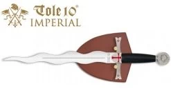 Dague 36cm Les Templiers + Socle Bois Déco - IMPERIAL