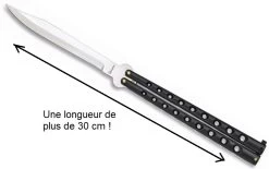 Grand Balisong 32cm De Rue - Couteau Papillon Noir