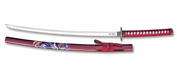Katana Red Dragon 102cm + Socle Bois Déco 2 Katana Red Dragon 102cm + Socle Bois Déco – Image 2