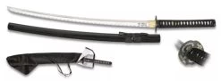 Katana Tranchant 100cm Arme + Socle Bois + Housse