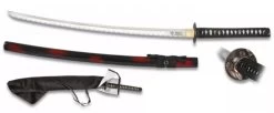 Katana Tranchant 100cm Bois Vernis + Socle Bois + Housse